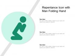 Repentance icon with man folding hand