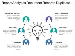 Report analytics document records duplicate resolution financial reporting