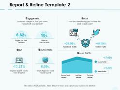 Report and refine social traffic engagement ppt powerpoint presentation slides files