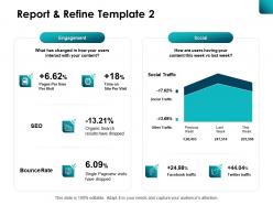 Report and refine template social ppt powerpoint presentation file clipart