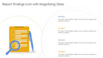 Report Findings Icon With Magnifying Glass
