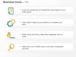 Report management interconnection business pen data search option ppt icons graphics