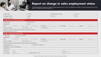 Report On Change In Sales Employment Status