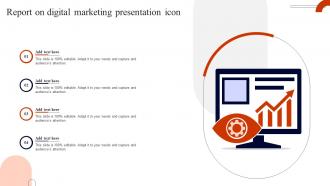Report On Digital Marketing Presentation Icon
