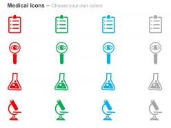 Report search chemical medicine microscope ppt icons graphics