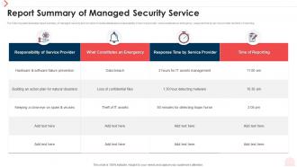 Report Summary Of Managed Security Service