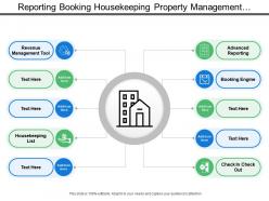 Reporting booking housekeeping property management with circles and icons
