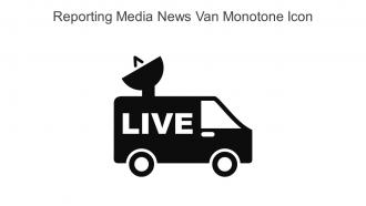 Reporting Media News Van Monotone Icon In Powerpoint Pptx Png And Editable Eps Format