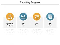 Reporting progress ppt powerpoint presentation icon visual aids cpb