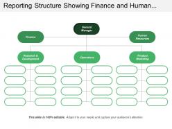 Reporting structure showing finance and human resource operations