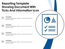 Reporting template showing document with ticks and information icon