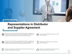 Representations in distributor and supplier agreement ppt slides