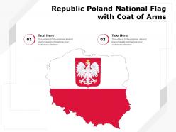 Republic poland national flag with coat of arms