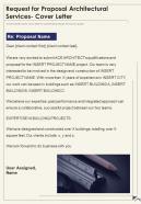 Request For Proposal Architectural Services Cover Letter One Pager Sample Example Document