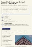 Request For Proposal Architectural Services Who We Are One Pager Sample Example Document