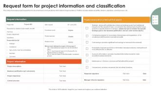 Request Form For Project Information And Classification