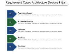Requirement cases architecture designs initial contact search alternatives