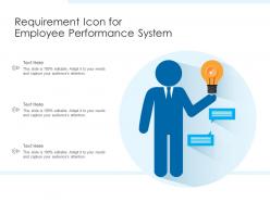 Requirement icon for employee performance system