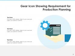 Requirement Icon Organization Planning Gear Production Business Document