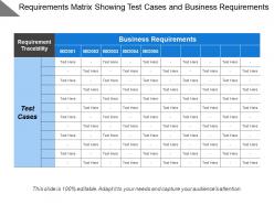 Requirements Matrix Showing Test Cases And Business Requirements