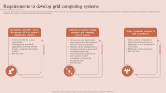 Requirements To Develop Grid Computing Systems Grid Computing Types