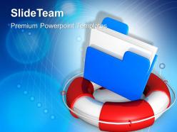 Rescue circle with blue folder lifeguarde powerpoint templates ppt themes and graphics 0113