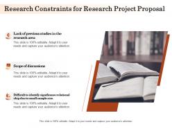Research constraints for research project proposal ppt powerpoint presentation template