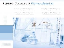 Research glassware at pharmacology lab