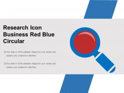 Research icon business red blue circular