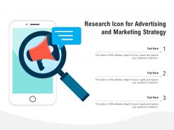 Research Icon For Advertising And Marketing Strategy