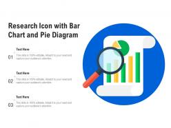 Research icon with bar chart and pie diagram