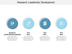 Research leadership development ppt powerpoint presentation visual cpb