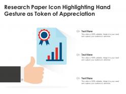 Research Paper Icon Highlighting Hand Gesture As Token Of Appreciation