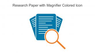 Research Paper With Magnifier Colored Icon In Powerpoint Pptx Png And Editable Eps Format