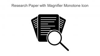 Research Paper With Magnifier Monotone Icon In Powerpoint Pptx Png And Editable Eps Format