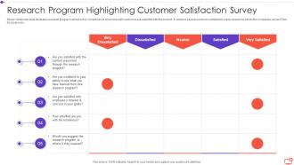 Research Program Highlighting Customer Satisfaction Survey