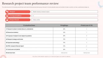 Research Project Team Performance Review