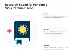 Research report for pandemic virus treatment icon