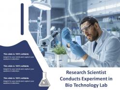 Research scientist conducts experiment in bio technology lab