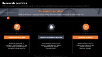 Research Services Marketing Analytics Company Profile CP SS V
