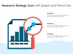 Research strategy icon with graph and trend line