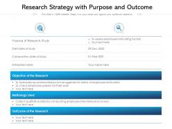 Research strategy with purpose and outcome