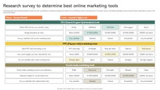 Research Survey To Determine Best Online Marketing Tools Survey SS