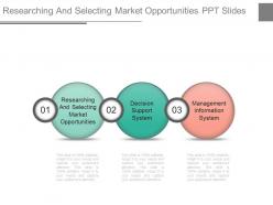 Researching and selecting market opportunities ppt slide