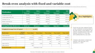 Residential Cleaning Business Plan Break Even Analysis With Fixed And Variable Cost BP SS