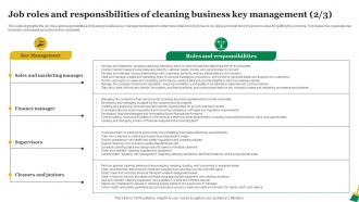 Residential Cleaning Business Plan Job Roles And Responsibilities Of Cleaning Business BP SS Analytical Images