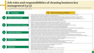 Residential Cleaning Business Plan Job Roles And Responsibilities Of Cleaning Business BP SS Professionally Images