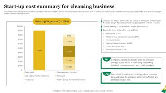 Residential Cleaning Business Plan Start Up Cost Summary For Cleaning Business BP SS