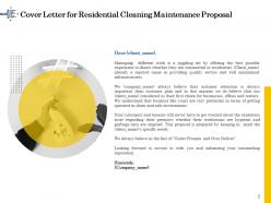 Residential Cleaning Maintenance Proposal Powerpoint Presentation Slides