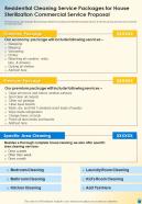 Residential Cleaning Service Packages House Sterilization Commercial One Pager Sample Example Document